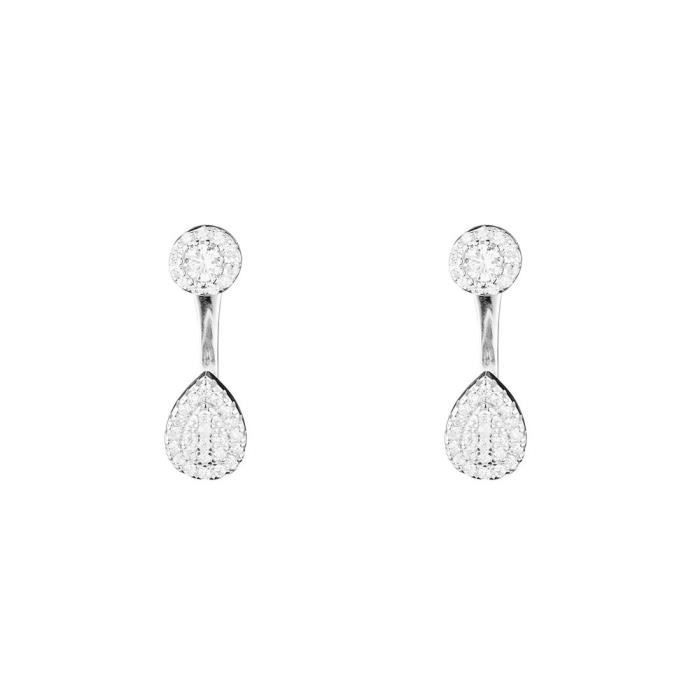 Bamoer Femmes S925 Argent Sterling Boucles D/'Oreilles Clou Fleur Branche Avec Zircone cubique Bijoux