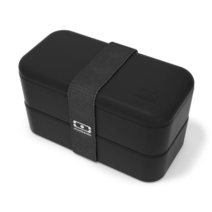 MONBENTO - Bento box - Lunch Box 2 Compartiments - Idéal pour Travail/Ecole - Made In France - MB Original Noir Onyx