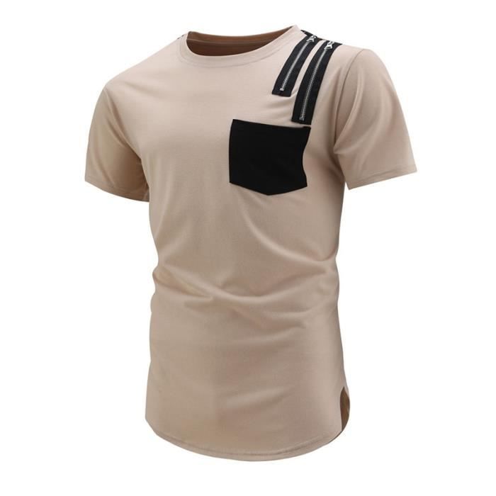boutique officielle dernier style 100% d'origine personnaliser t shirt Col rond Fermeture à glissière décorative Beige Polo Hommes VêTement Masculin boutique officielle dernier style 100% d'origine personnaliser t shirt Col rond Fermeture à glissière décorative Beige Polo Hommes VêTement Masculin
