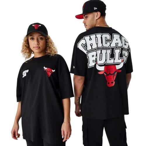 Tee shirt Mixte NEW ERA Chicago Bulls Manches courtes Noir Basket ball