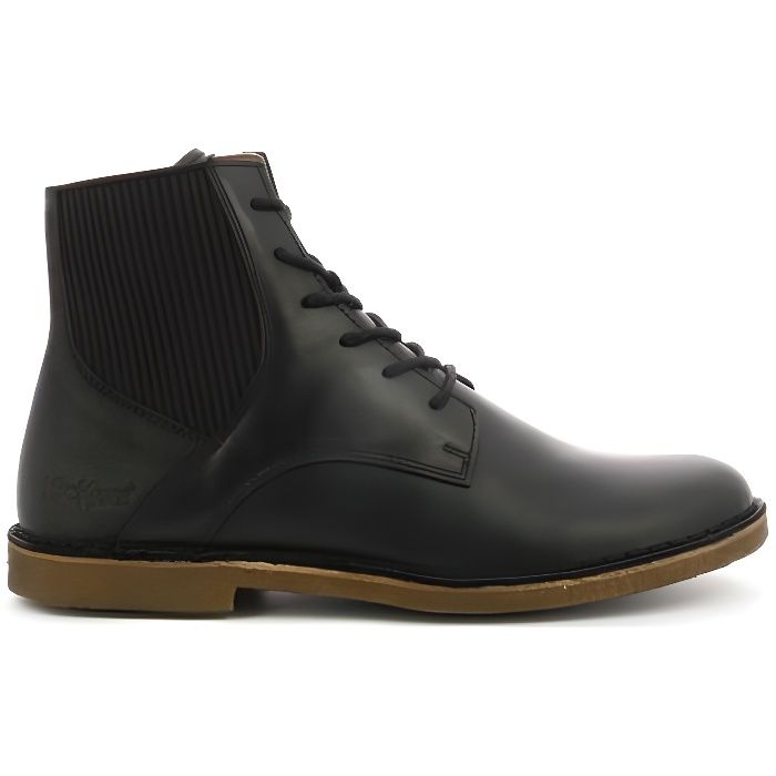 Bottillon Femme en Cuir Noir Kickers Titi Hauteur de la tige Moyenne Fermeture a elastique Noir Cdiscount Chaussures