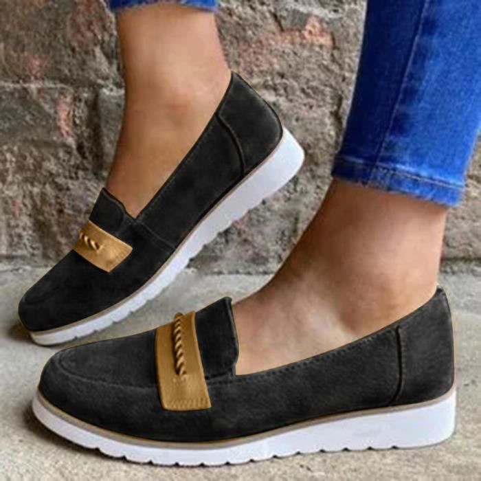 mocassin compensé femme
