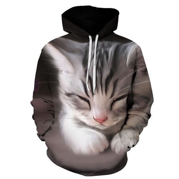 Pull a capuche Dessin anime kawaii sweats a capuche 3D imprime chat surdimensionne hommes femmes sweat pull a manches longues sweat Picture color Cdiscount Pret a Porter