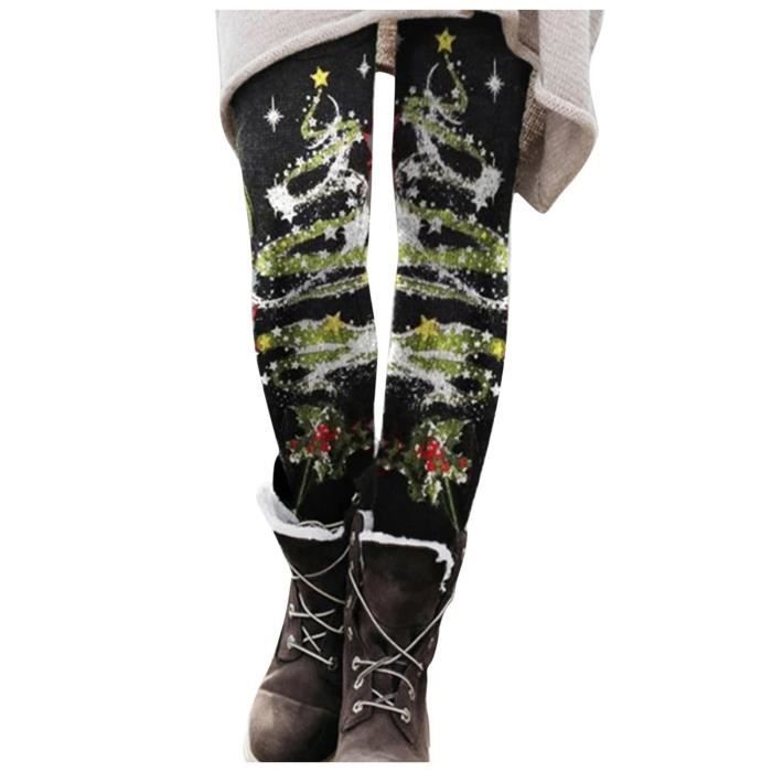 CheChury Femme Leggings Collant Doublé Polaire Pantalons Élastiques Taille Haute Legging Chaud Hiver Épais Velours Fleece Thermique Jambières Extensible Slim