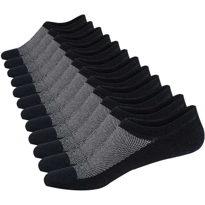 Lot De 10 Chaussettes Sport HIYATO - Taille 43-46 - Coton Respirant - Noir & Gris
