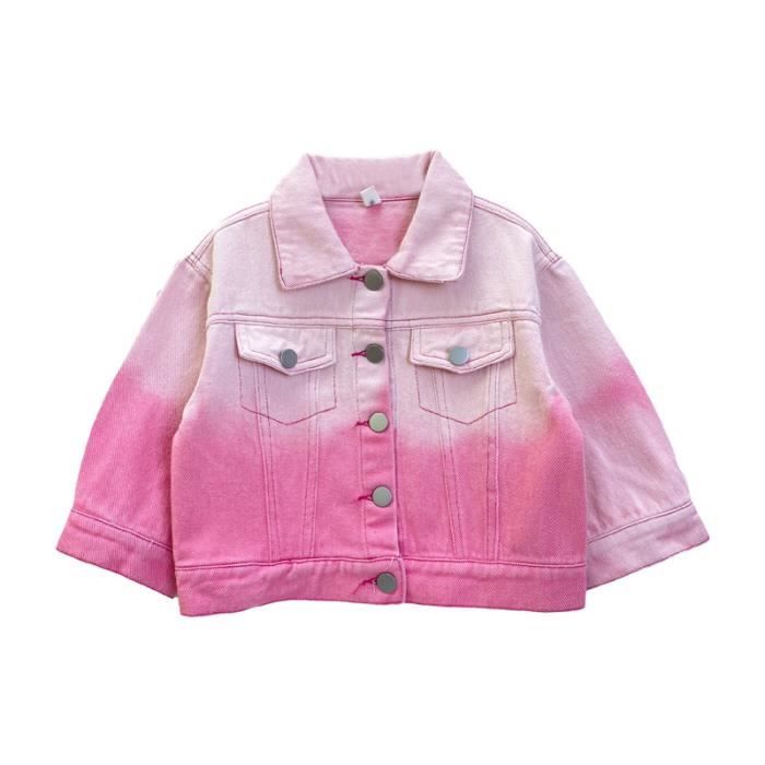 Veste en jean cheap rose fille