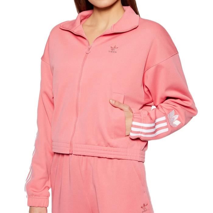 Veste de surv tement Adidas pour femme Rose Blanc Manches