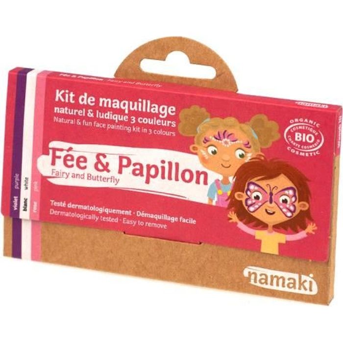 Namaki Kit de Maquillage Bio Enfant Fee et Papillon 3 couleu