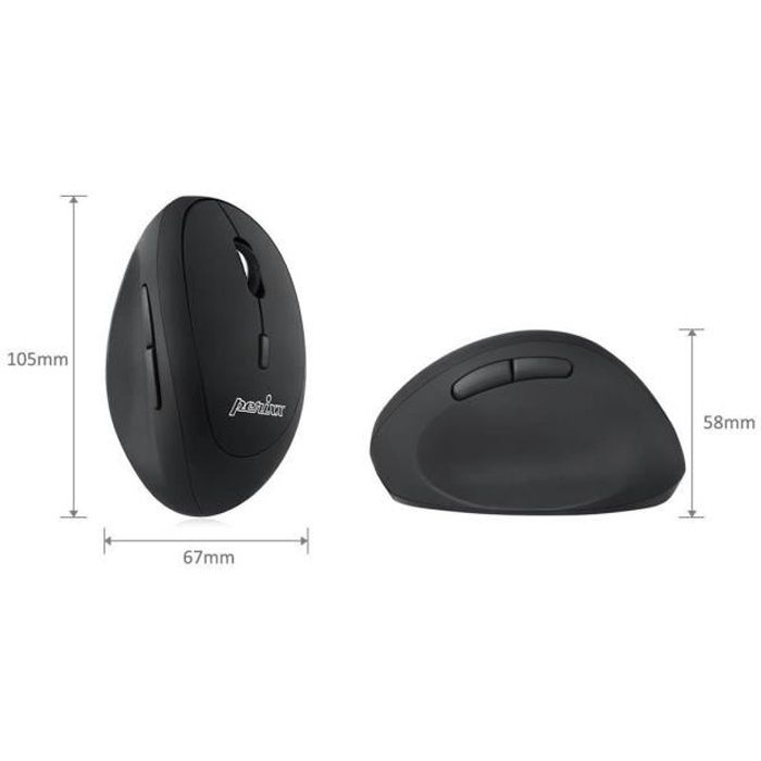 Souris sans fil ergonomique PERIMICE-719 – PERIXX – 6 boutons – Technologie optique – 1600 dpi