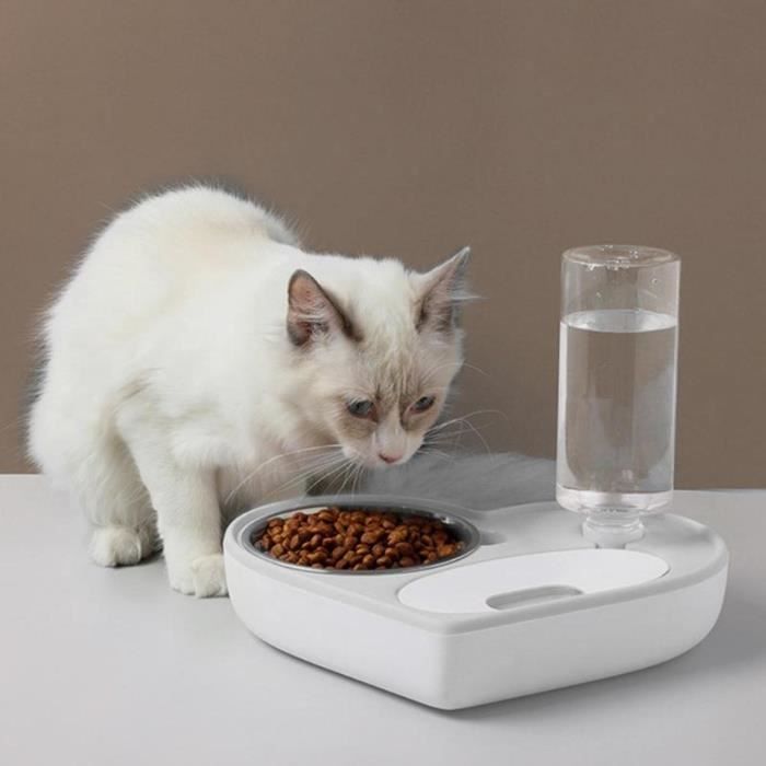 Comparer les prix de Distributeur automatique de nourriture pour chat - PIMPIMSKY - Gris - Plastique, acier inoxydable - 500 ml