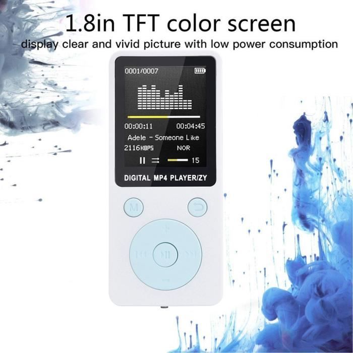 Lecteur MP3/MP4 32 Go Bluetooth 5.0 – Écran 1.8", HiFi Lossless, Vidéo, FM, E-Book, Podomètre, Carte Jusqu’à 128 Go