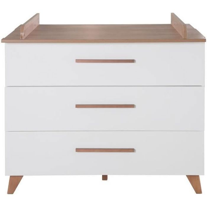 Commode+à+langer+-+ROBA+-+OLE+-+3+tiroirs+-+Chene+fonce+/+blanc