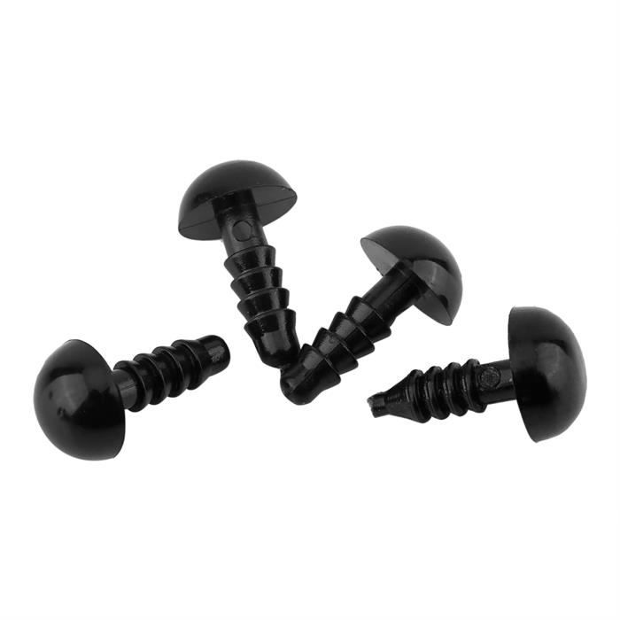 Lot De 100 Yeux De Sécurité Noirs Pour Poupées - Diamètre 5 Mm, Boulon De 12 à 23 Mm - DIY Peluches