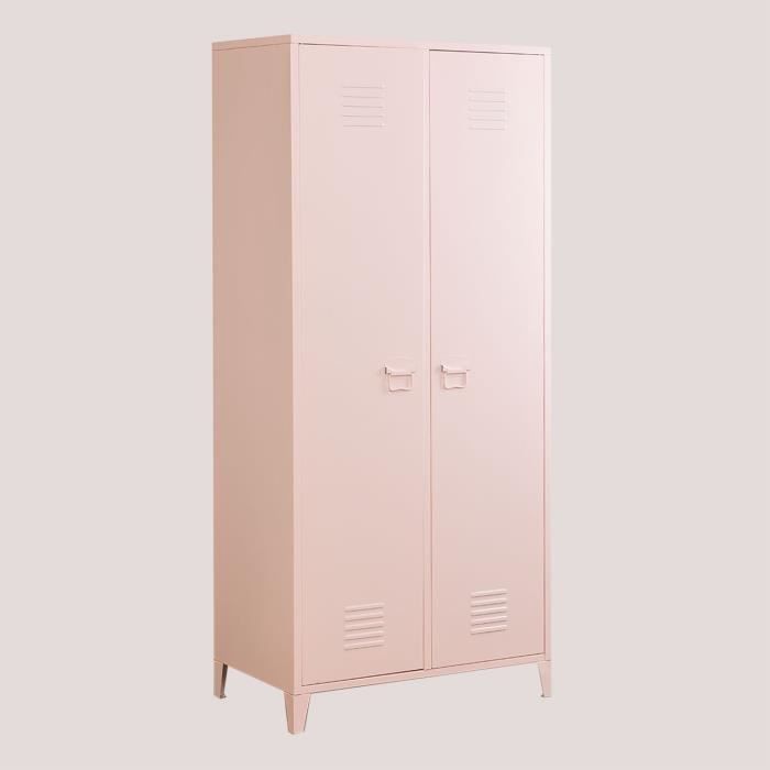 SKLUM Armoire de rangement en métal à 2 portes Pohpli Rose Guimauve