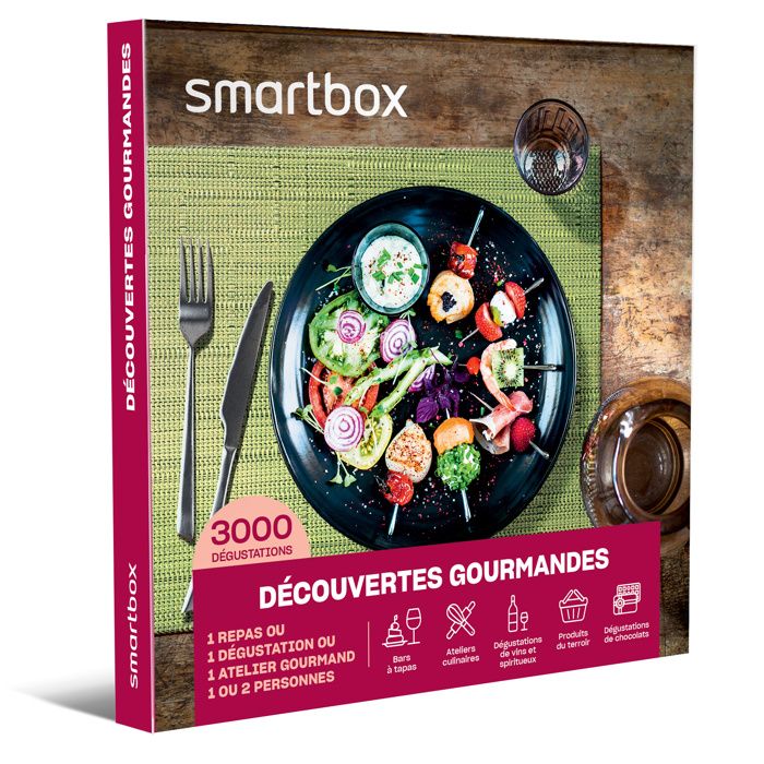 SMARTBOX - Coffret Cadeau - DÉCOUVERTES GOURMANDES - 3000 moments gourmands : tapas, vins, produits du terroir ou repas en tête-à-tê