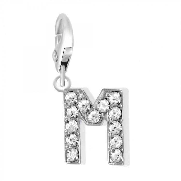 Bijou charm - So Charm - Lettre M - Strass - Plaqué or - Mixte