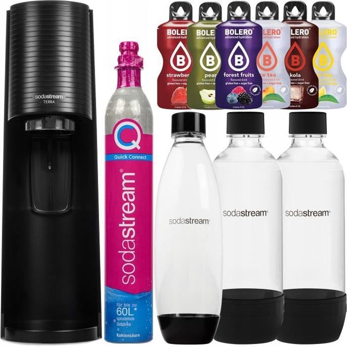 SodaStream Terra saturateur, 3 bouteilles, sachets boléro 6 pièces