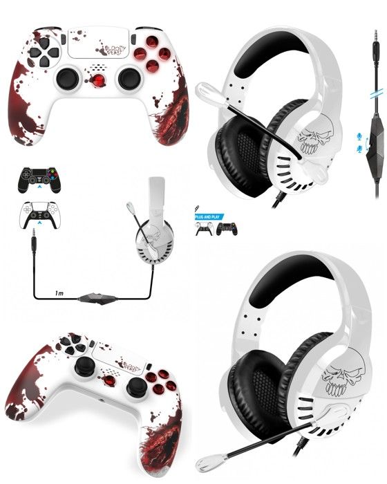 Pack Manette Ps4 Manette Bluetooth Zombie 3.5 Jack + Casque Gamer Pro H3 Ps4 Ps5 Playstation - vue 2