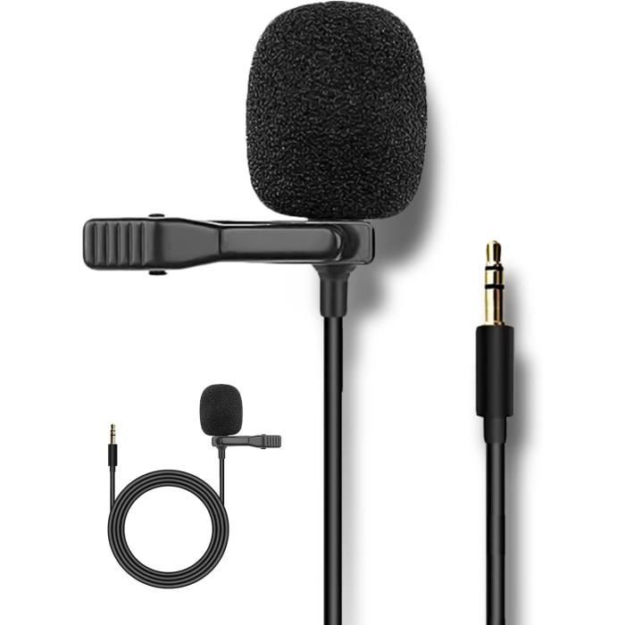 Hodozzy Microphone de Voiture pour Autoradio 3,5 mm Plug and Play,  Microphone Externe de Voiture Autoradio, Microphone à Clip Lavalier  Portable Universel de 5 Pieds pour Unité Principale de Voiture : 