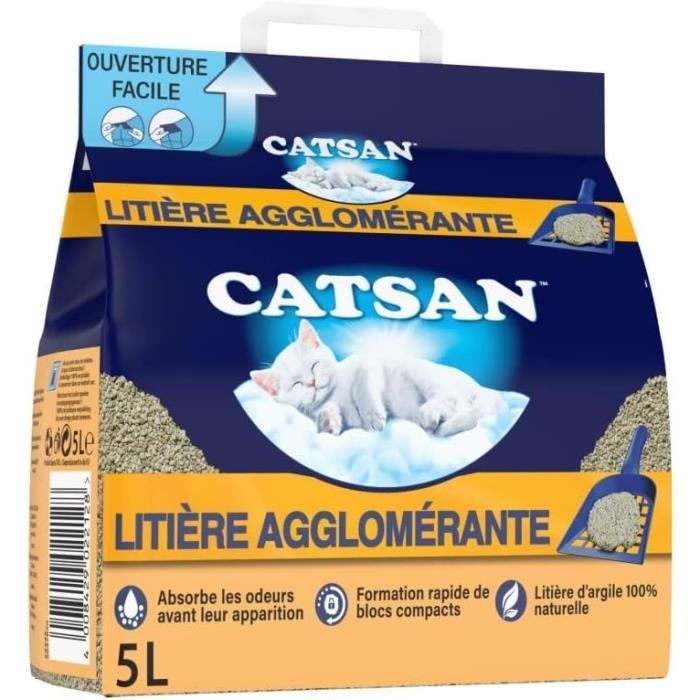 Animaux CATSAN Litière Minérale Agglomérante pour Chat 5L57