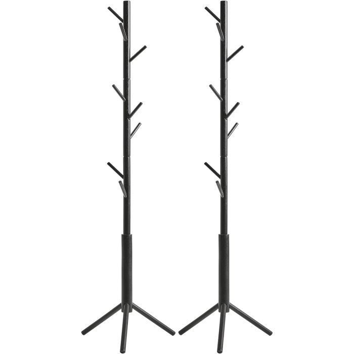 Porte-manteau Sur Pied Avec étagère à Chaussures - Avec Roulettes - 61x32x176 Cm - Noir - Rangement D'entrée Pratique
