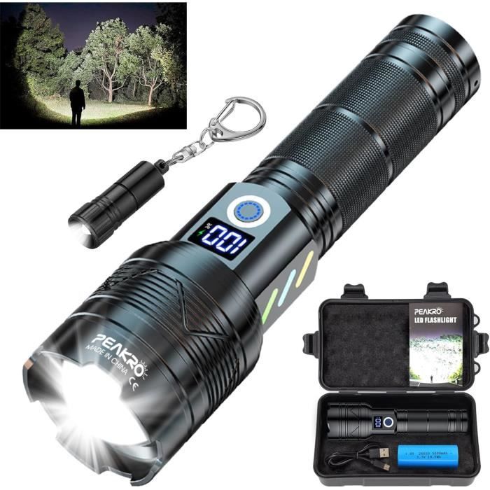 Torche LED Tactique X-BALOG 5000 Lumens - Rechargeable, Zoom, étanche - Modèle 3027
