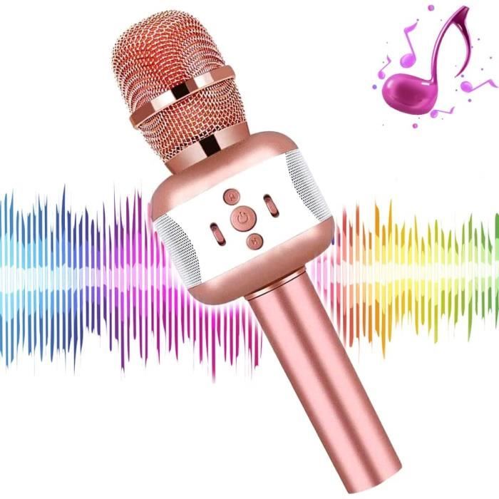 Microphone Bluetooth Sans Fil Karaoké Sans Fil Micro Stéréo Haut-parleur USB KTV Pour Karaoké