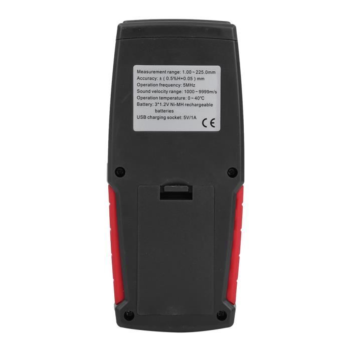 Jauge Épaisseur à Ultrasons WT100A - Portable Précision 1-225mm - Métaux, Plastique, Céramique