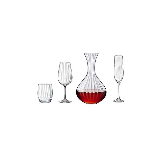Service à Vin Graphik 18 Pièces - Verres à Dégustation Cristallin Pour Vin Rouge, Blanc Et Champagne