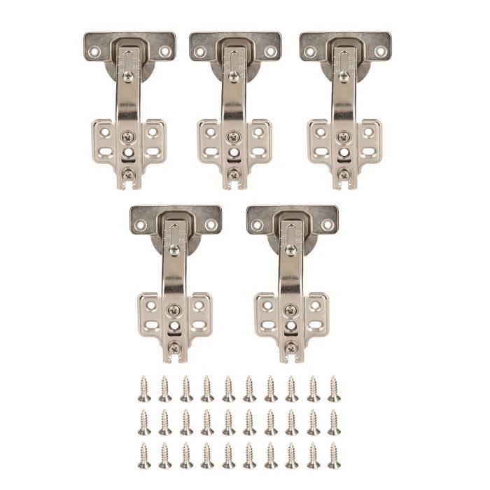TMISHION Charnières de portes d'armoires sans cadre 5 pièces