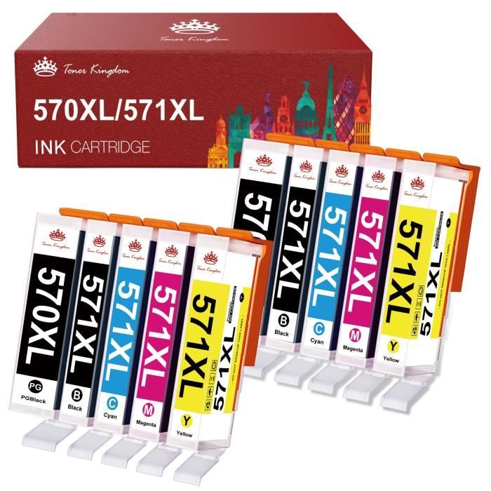 Cartouche D'encre Magenta C-571M Compatible Canon PIXMA - 12ml, Pour MG5751, MG6853, TS5051, TS8051
