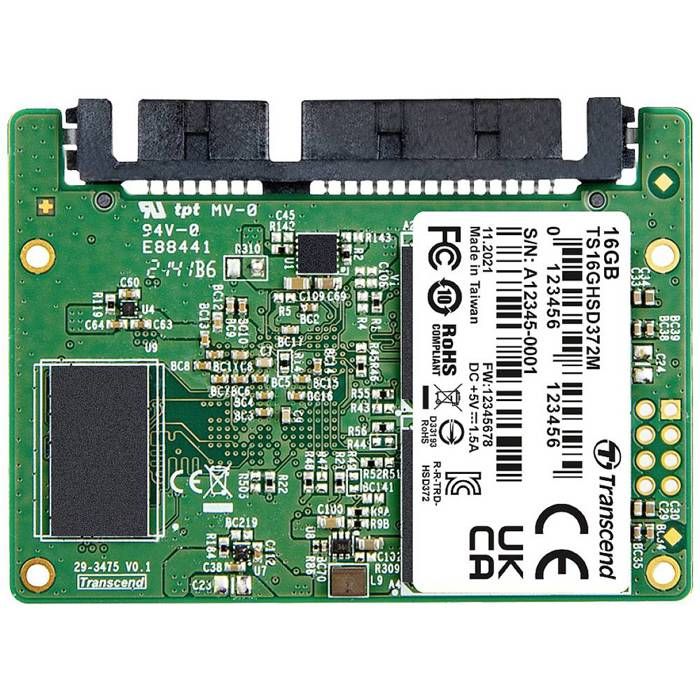 Transcend HSD372M Disque SSD Half Slim interne Industrie SATA III industriel TS16GHSD372M