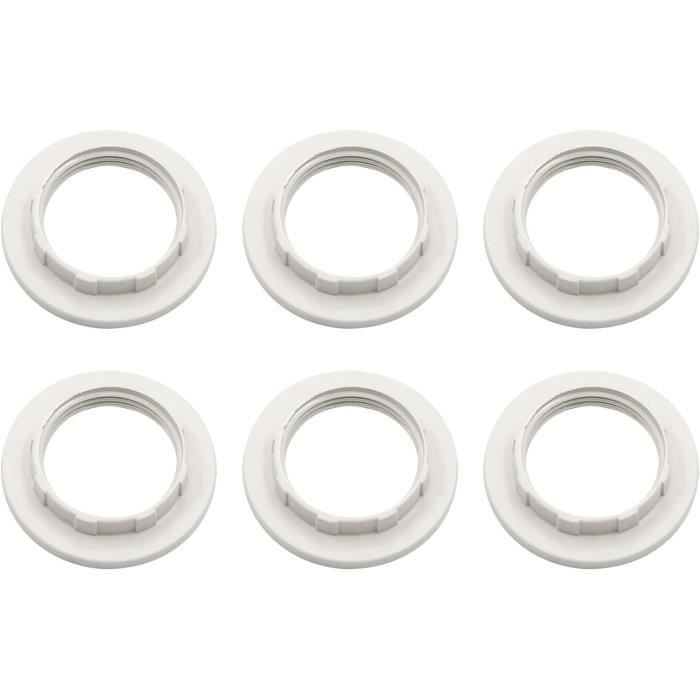Réducteurs D'abat-jour E27 Vers E14 - Lot De 6 + 6 Bagues E14, Plastique, Pour Lustres Et Lampes