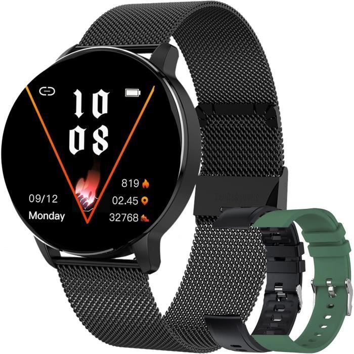 Montre Connectée Homme Femme,Smartwatch Compatible Samsung Huawei Xiaomi  Android iOS Podometre Montre Sport Cardiofrequencemetre Etanche IP68 GPS