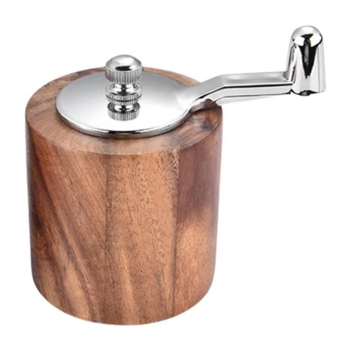 Moulin à Grains Manuel En Bois - Pour Moudre épices, Faire Farine, Décortiquer - Compact 9.8x9.8x4 Cm