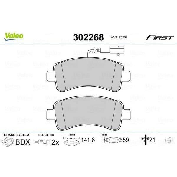 Plaquette de frein gamme first Fiat ducato 12.15> - VALEO - 302268
