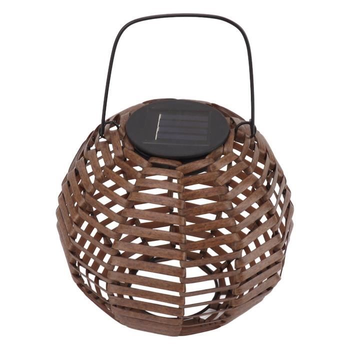 ZWOOS Lanterne Solaire Extérieure Rotin - Suspendue Ou Debout Pour Jardin, Balcon, Patio