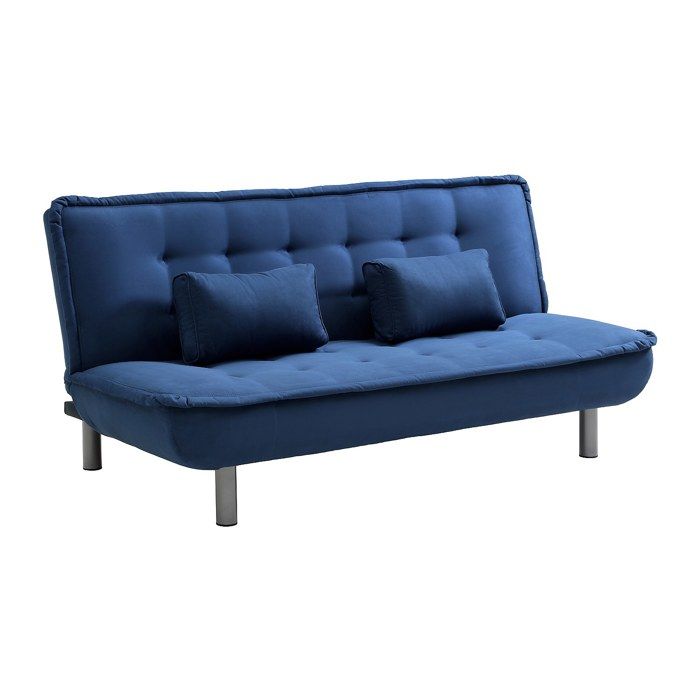 Canapé clic-clac MISHAN en tissu - Bleu - VENTE-UNIQUE - 3 places - Contemporain