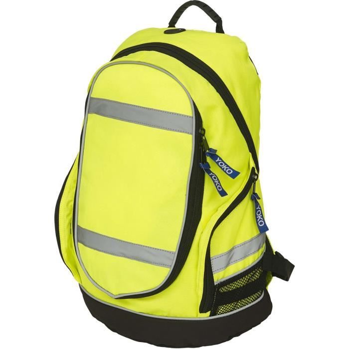 Sac à dos haute visibilité - YOKO - YK-8001 - Jaune fluo - 100% polyester - 23L Sac à dos haute visibilité - YOKO - YK-8001 - Jaune fluo - 100% polyester - 23L