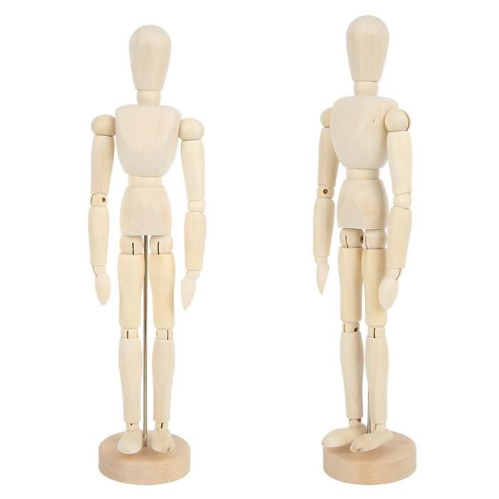 Mannequin En Bois Articulé 30 Cm – Pour Dessin, Croquis, Pose Libre, Outil Artistes Et Décor