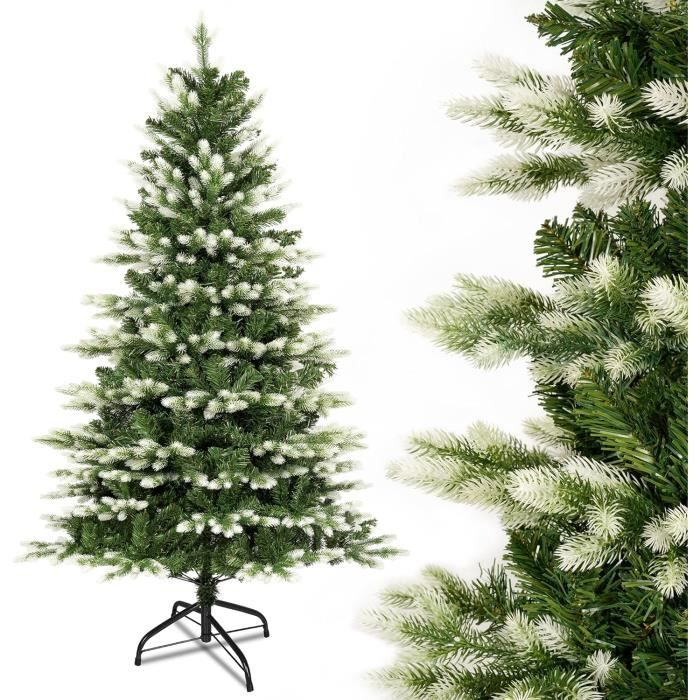 Sapin de Noël artificiel avec neige, 210 cm, 1206 branches en