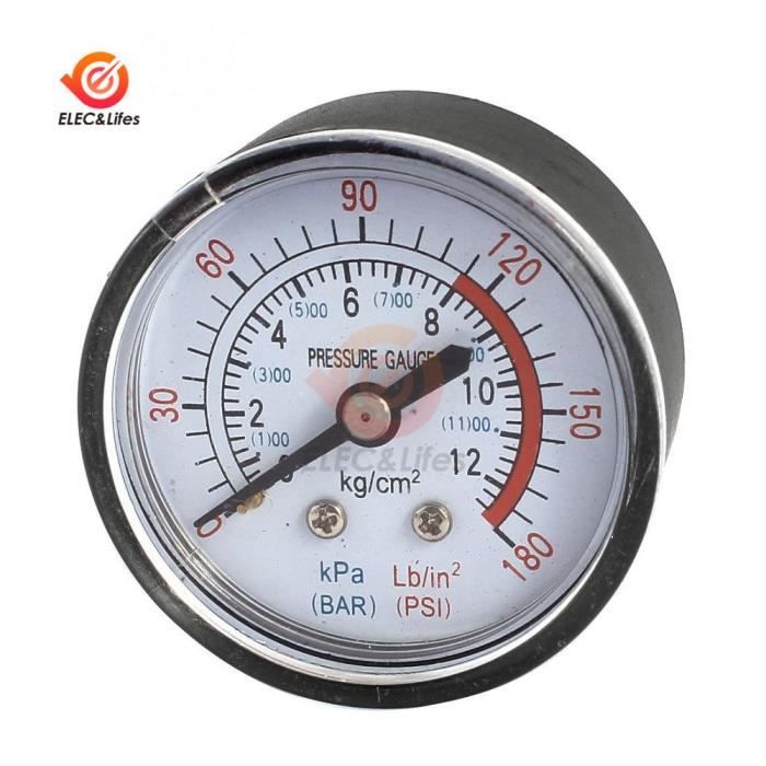 Manomètre Pression SameeHome 0-30/0-2 Bar - Mini Gauge Double Échelle - Pour Compresseur/Hydraulique
