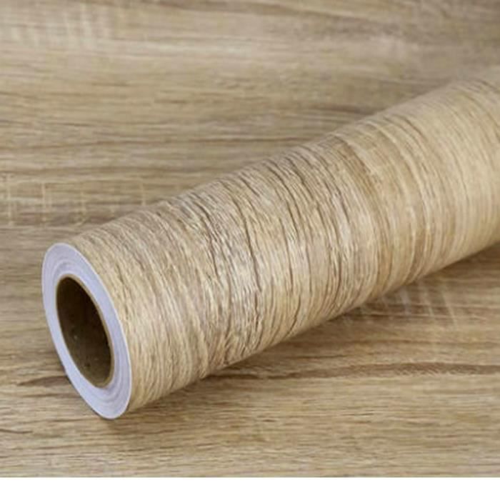 JOLIHOME Gris Effet Grain De Bois Papier Peint Autocollant Marron