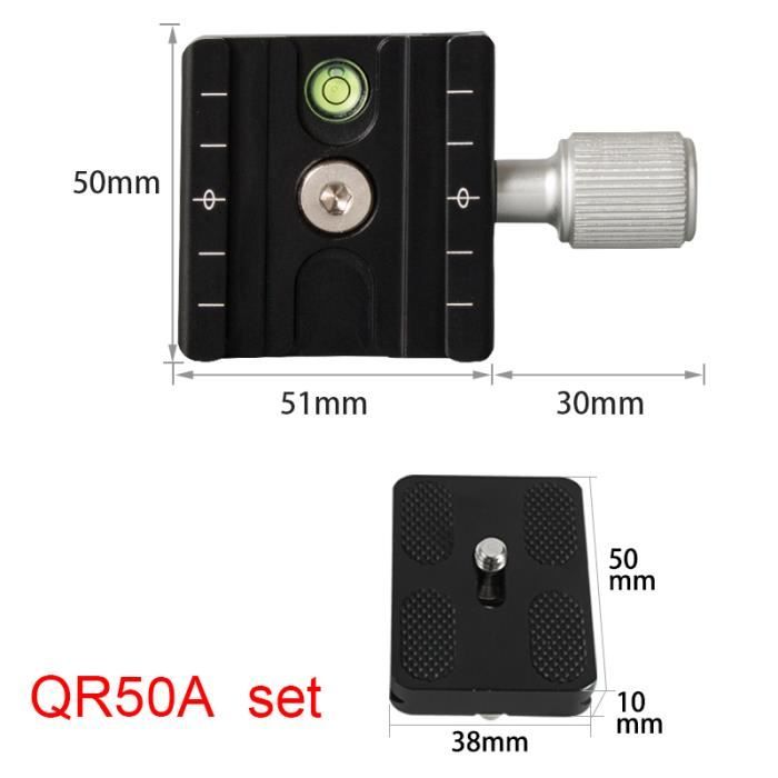 iShoot Plaque de dégagement Rapide en métal de 80mm de Long pour Grand Corps d'appareil Photo avec poignée de Batterie, Compatible avec Pince Tête de trépied Arca-Swiss Fit 39 mm
