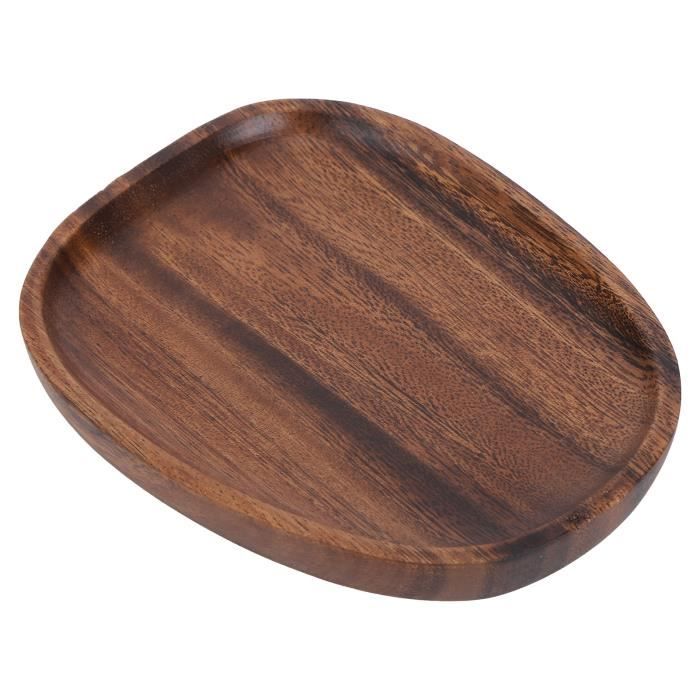 Plateau De Service Rectangulaire En Bois De Noyer - Plateau Apéritif Et Décoratif Élégant
