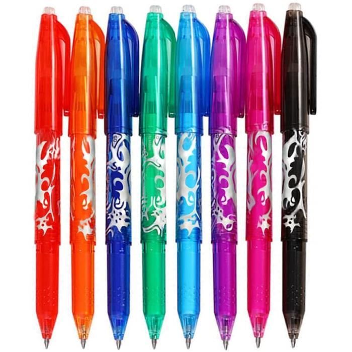 Stylo Effacables Josenidny Lot De 8 Stylos à Bille Effaçables, Stylos à Encre Noire Effaçables Avec 16 Recharges Effaçables Stylo Gomme Stylo Effacables Josenidny Lot De 8 Stylos à Bille Effaçables, Stylos à Encre Noire Effaçables Avec 16 Recharges Effaçables Stylo Gomme