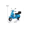 Moto électrique pour enfant VESPA officiel 12v licence Piaggio Bleu - ATAA CARS - 2 roues - Batterie 12v 7ah-1