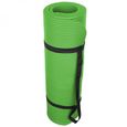 Tapis de yoga, de gym, d'exercices 180 x 60 x 1,2 cm + sac de transport - Vert - Vivezen-1