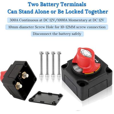 Bolatus Coupe Circuit Batterie 12V-48V 275A - Interrupteur Master Switch Pour Voiture, Bateau, Camping-Car, Moto