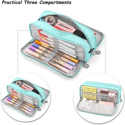 Trousse Aesthetic En Velours SSyang - Double Couche, Grande Capacité, Poignée, Pour école, Bureau, Fille - 5